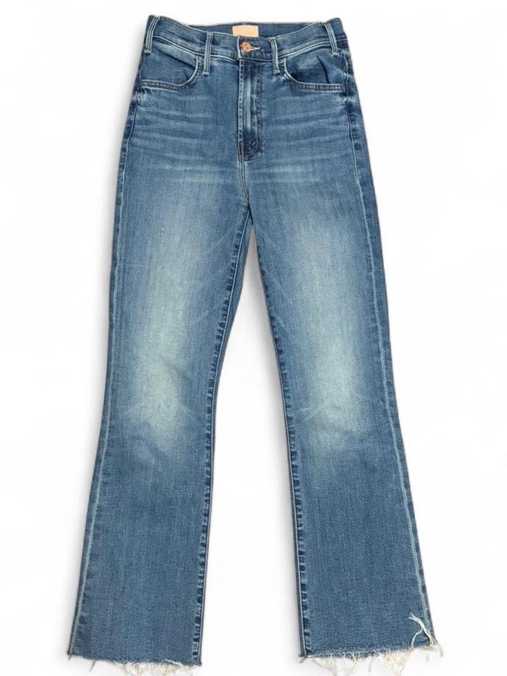 MOTHER The Hustler Ankle Fray Jeans Size 25 High Rise Crop Flare Raw Hem - Picture 2 of 6
